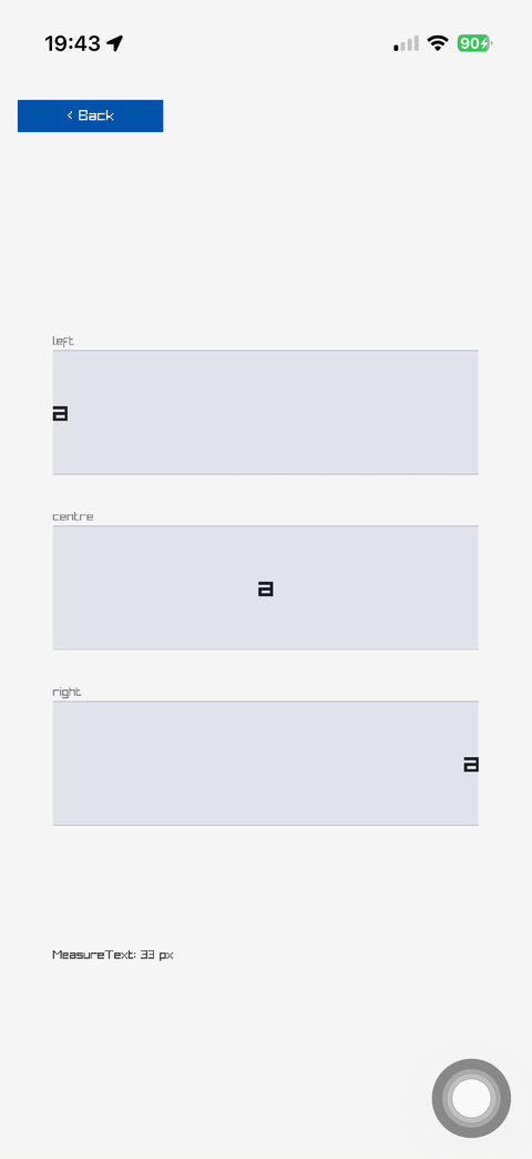 One word placed left, centre and right inside three boxes