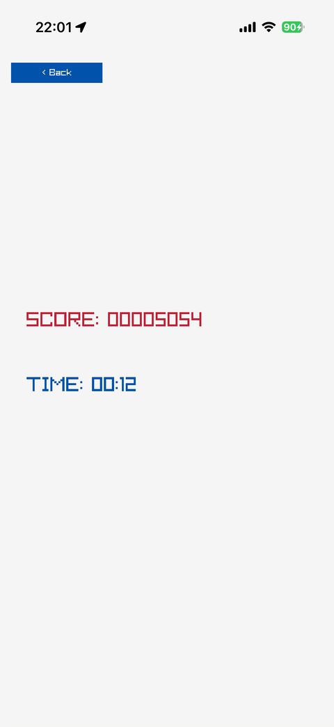 A zero-padded score and an MM:SS timer