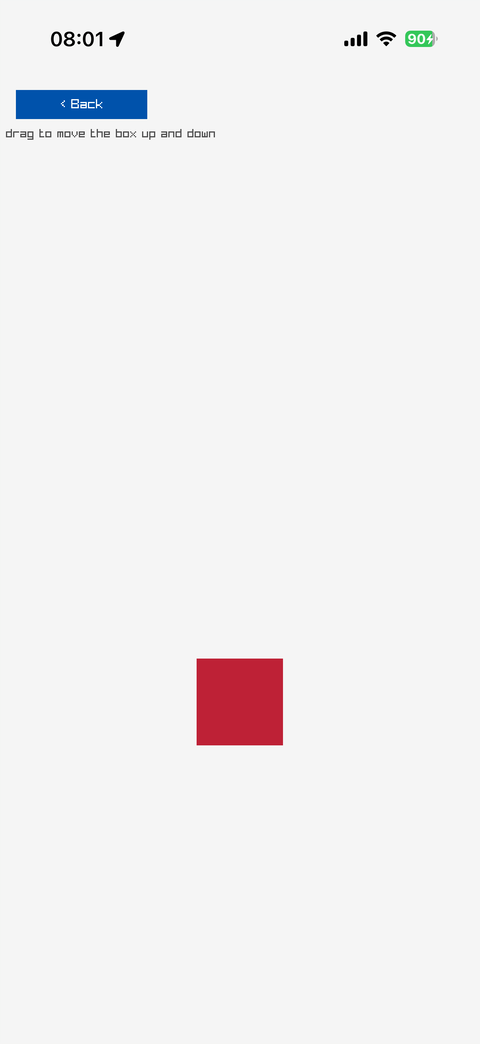 A red square dragged down the screen