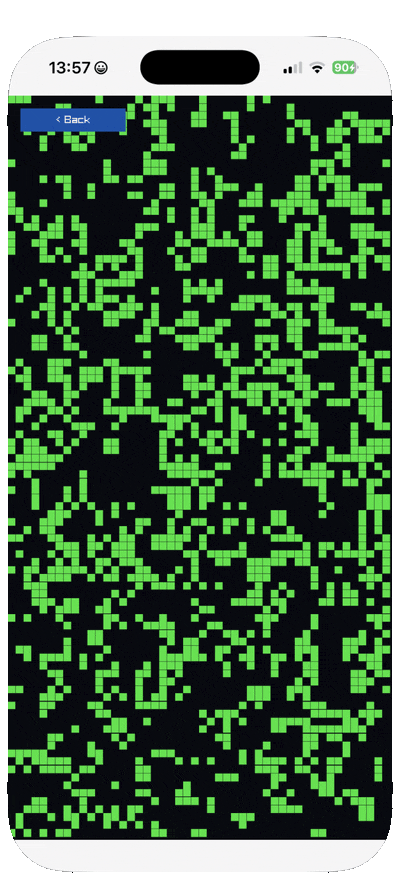 Conway's Game of Life on a 48 by 93 grid