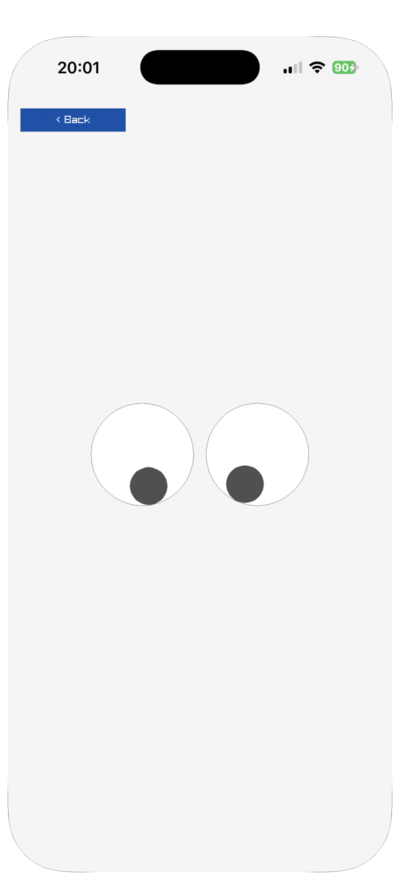 Two eyes whose pupils follow a finger