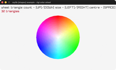 A hue wheel built as an rlgl triangle fan